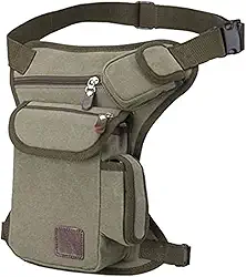 Bolsa de couro para cintura para homens mulheres cinto Bumbag multiuso motocicleta bicicleta esportes ao ar livre tático ciclismo equitação caminhada acampamento bolsa, #18Exército Verde (lona)