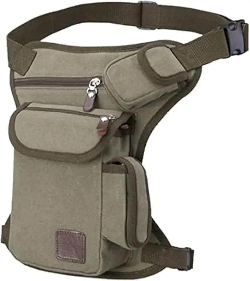 Bolsa de couro para cintura para homens mulheres cinto Bumbag multiuso motocicleta bicicleta esportes ao ar livre tático ciclismo equitação caminhada acampamento bolsa, #18Exército Verde (lona)