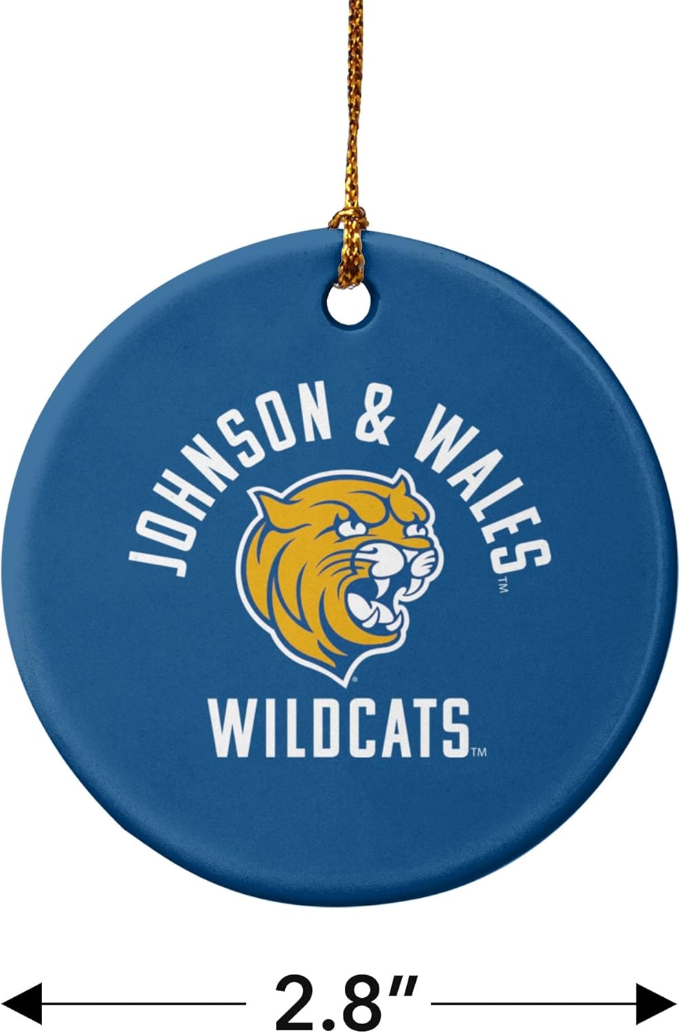 GRAPHICS & MORE Johnson & Wales University Wildcats Logo Porcelain Holiday Christmas Tree Ornament - 2.8" (7.1 cm) - Image 3