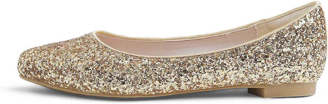 FEVERSOLE Women's Fashion Pointed Toe Classic Dressy Shiny Comfort Cushioned Flats - Image 5