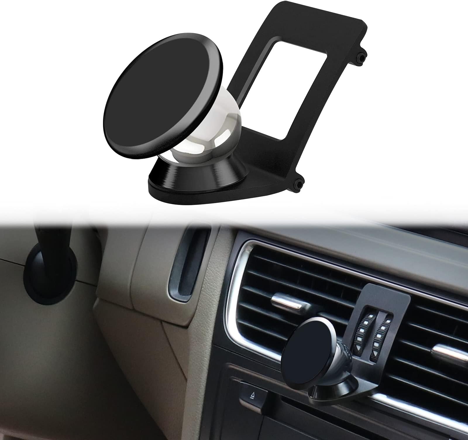 magnetic phone car mount Compatible with Audi A4 B8 and Audi A5 8T Suitable for Smartphone and GPS with car phone holder, 360 Degree Adjustable View (Black)