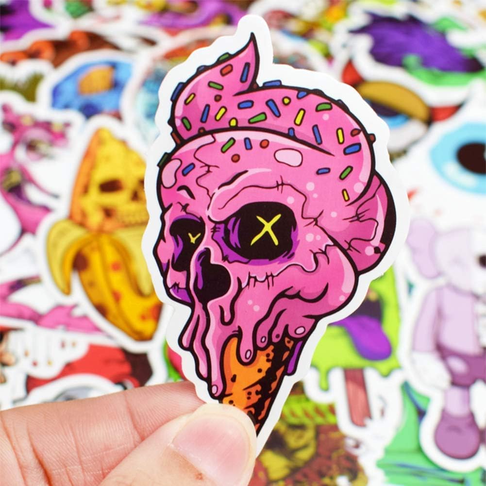 Horror Stickers Pack 100pcs, Vinyl Punk Terror Stickers, Horror Theme Stickers for Water Bottle Helmet Laptop, Horror Gifts for Adults Teens, Car Luggage Bicycle Motorcycle Computer Skateboard Decals
