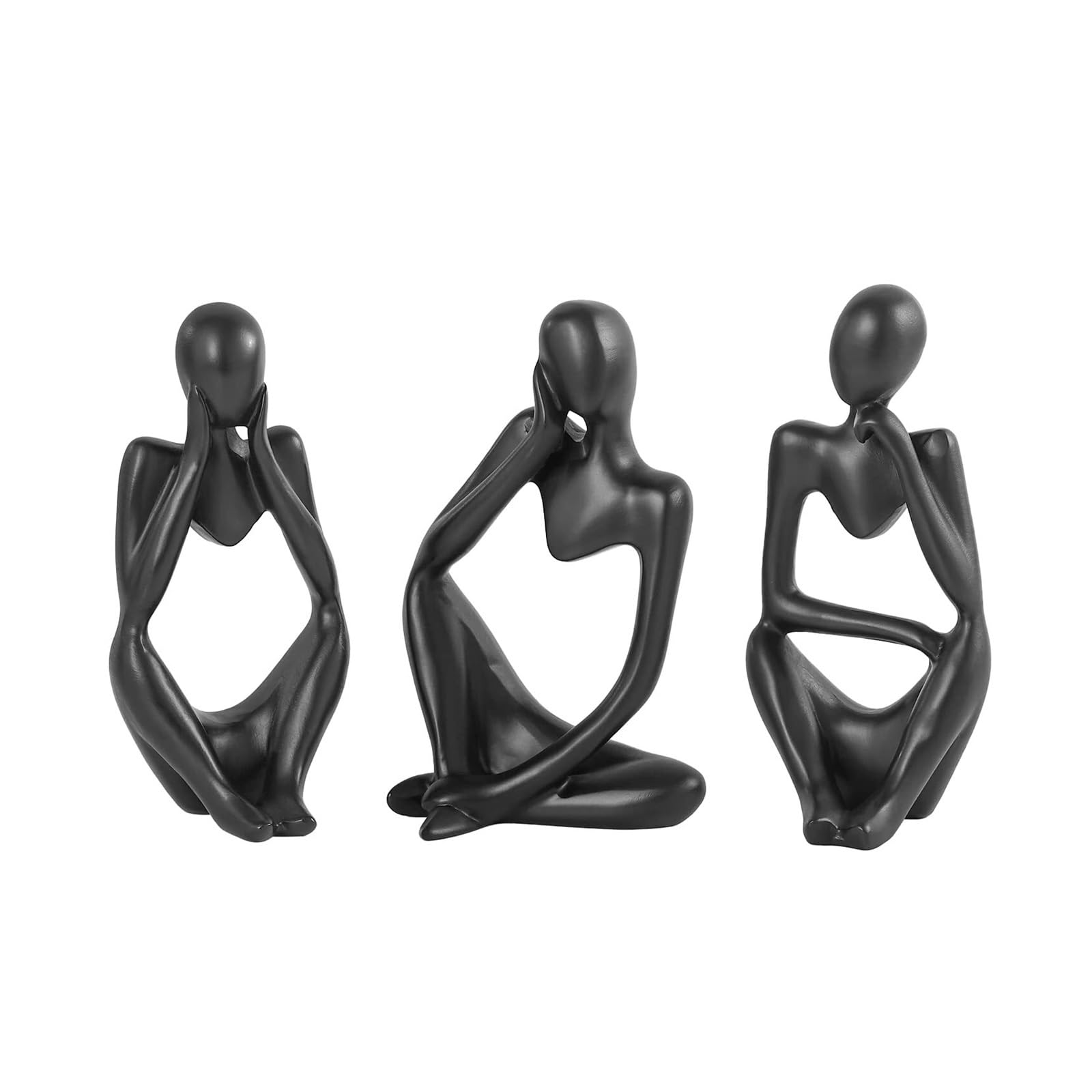 AILIUXIAOYAN Home Hecor Thinker Statue Abstract Art Sculpture, Golden Resin Home Office Decor Gift(Black)