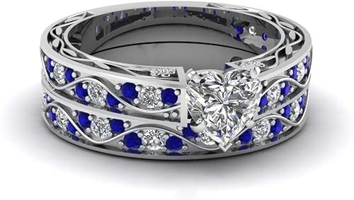 Miniatura 3 de LOVERSRING - Juego de anillos de novia para mujeres y hombres con relleno de oro blanco de 10 quilates, carburo de tungsteno, anillo de compromiso