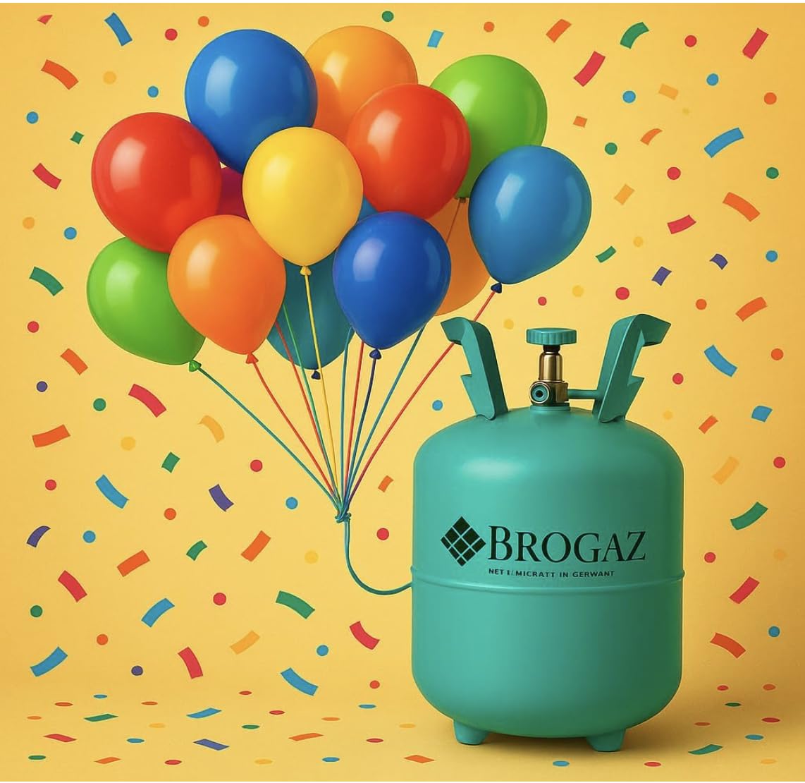 Bombola di Elio per 30 Palloncini - Gas Elio in Ricarica, Facile da Usare, Ideale per Feste e Eventi (Palloncini NON Inclusi)