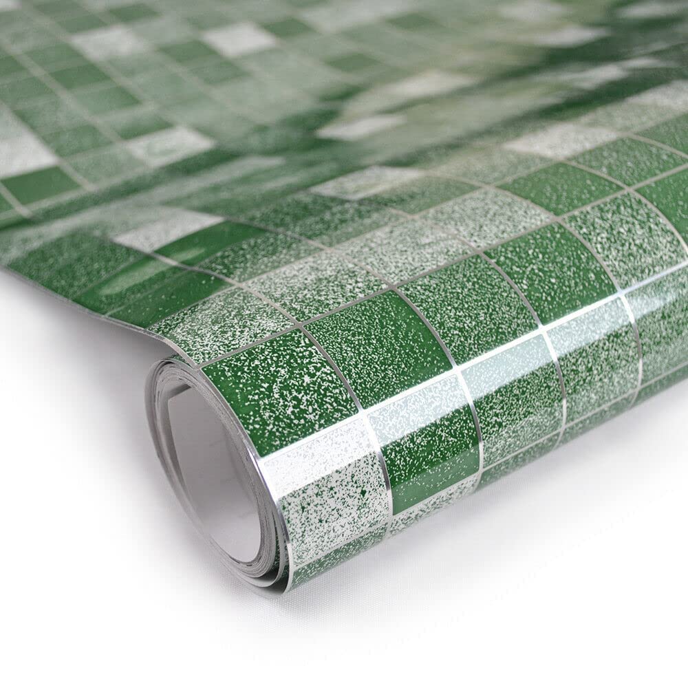 Wallpaper Sticker Waterproof Wallpaper (200cm x 60cm) Furniture, Restaurants, Almirah, Tabletop, Wooden Table, Wardrobe Renovation PVC Self Adhesive Sticker (Green Mosaic) (B0D8GZQX25) Amazon Price History, Amazon Price Tracker
