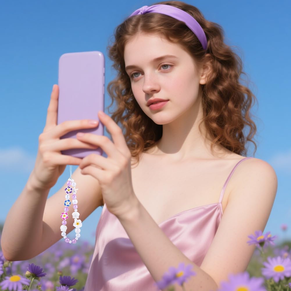SUNNYCLUE 1 boîte de 228 pièces Kit de Création de 6 breloques pour Téléphone (Drapeau Cordon Perles en Forme D'Étoile de Mer Perles de Fleur de Frangipanier Perles de Fleur D'Été Perles de Fleur D'Ét