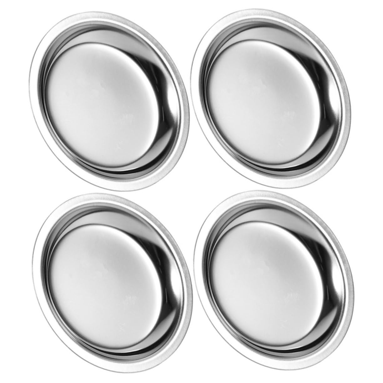 GRIRIW 4 Pack Tea Bag Coaster Saucer Sturdy Metal Tea Cup Saucer Racks Tea Strainer Dish for Home Hotel Restaurant