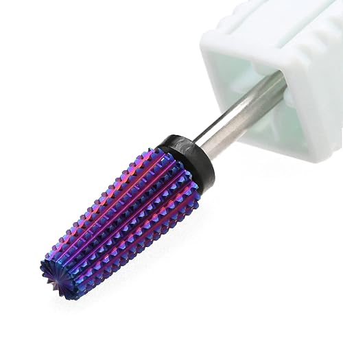 Vista 46 de Brocas de uñas 5 en 1 de carburo giratorio de 3/32 pulgadas, cortador de uñas para zurdos y diestros, acrílico o gel duro (F)