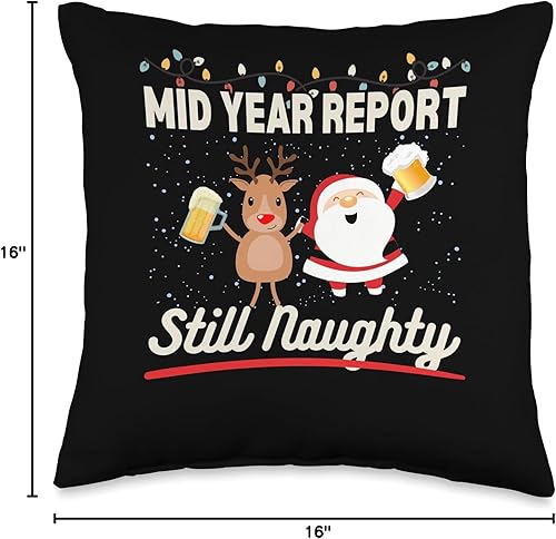 Miniatura 4 de Christmas in July Women Men Tees Christmas in July Mid Year Report Still Naughty Women Men - Almohada de 16 x 16 pulgadas, multicolor