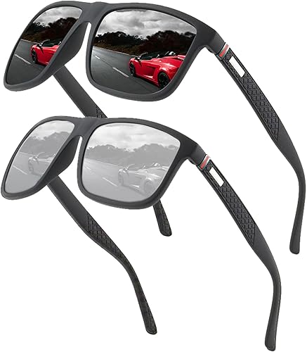 Perfectmiaoxuan Lentes de sol polarizados para hombresmujeres marco ligero lentes piloto HD gafas de golf, conducción, pesca y viaje