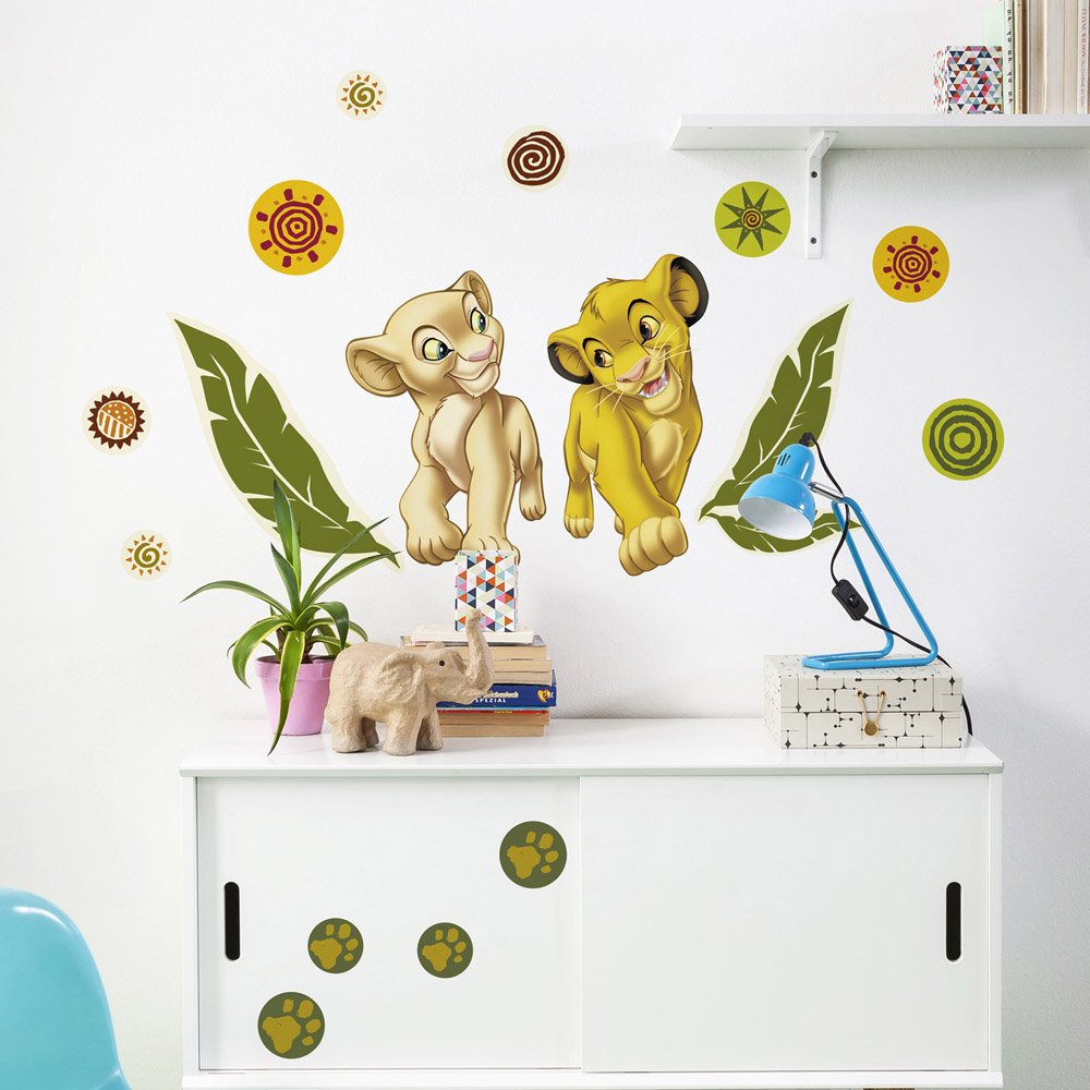 Wandtattoo - Simba and Nala - Größe 50 x 70 cm - Komar, Kinderzimmer, Wandaufkleber, Wanddekoration, Wandsticker