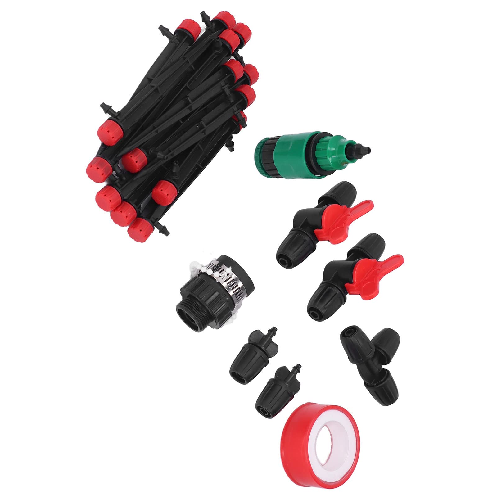 Mikro-Tropfbewässerungsset, Kunststoff-Gartenbewässerungssystem, 8 12 Mm und 4 7 Mm Schläuche mit Sprühdüsen, Insgesamt 30 M, für Rasen, Gewächshaus, Terrassenkühlung und Gemüsebewässerung