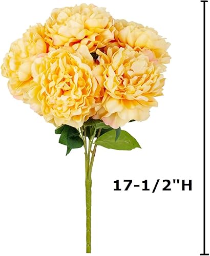 Miniatura 2 de Factory Direct Craft Ramo de peonía amarilla artificial de seda artificial de flores de peonía para primavera vacaciones de Pascua fiestas y bodas