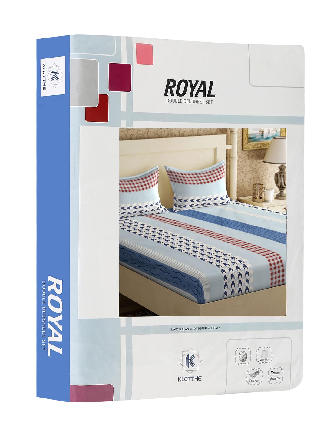 Klotthe Book Fold Multicolor Striped 300 TC Cotton Blend Double Bedsheet with 2 Pillow Covers 3