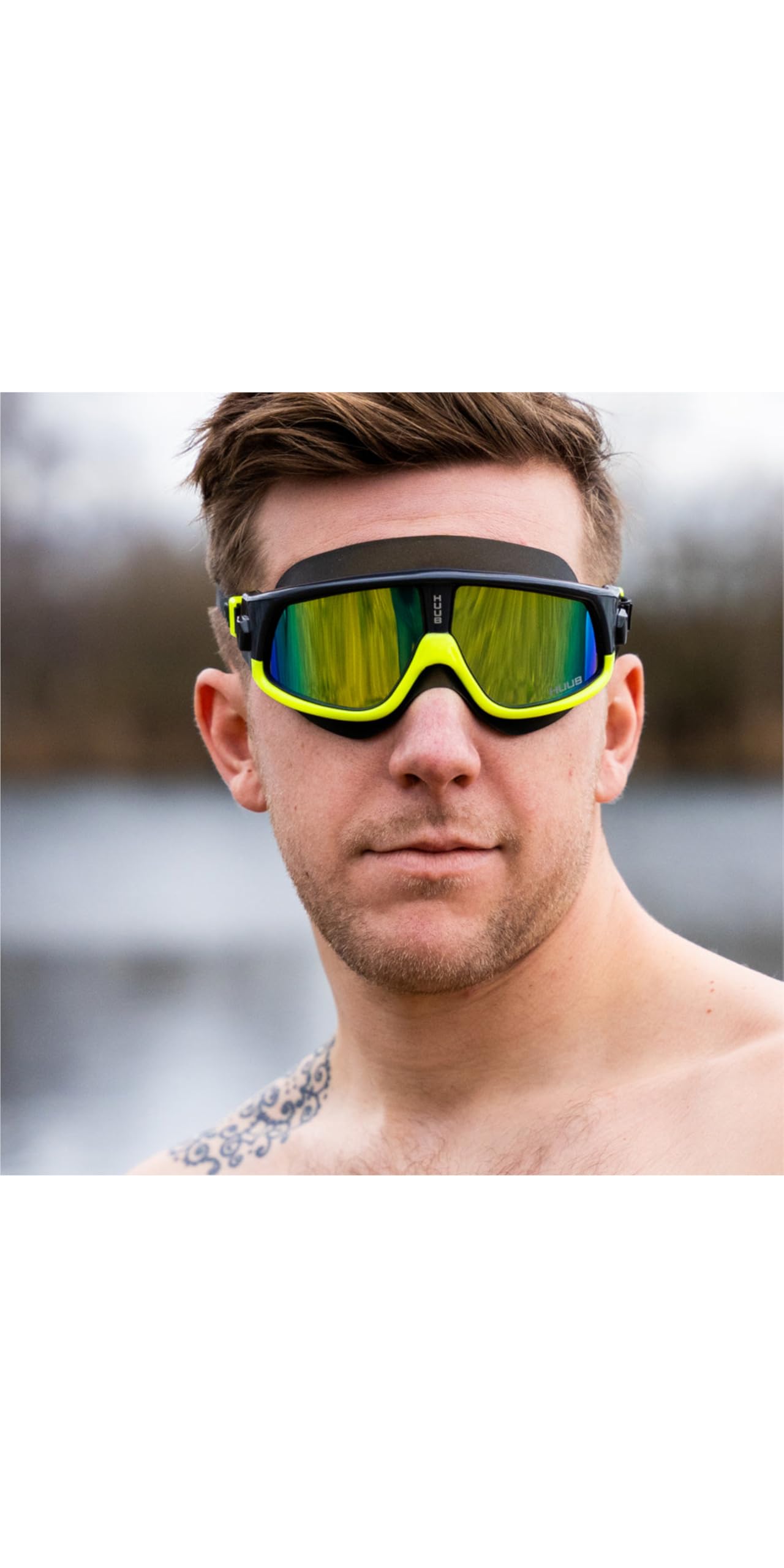 HUUB Ryft - Máscara de natación para aguas abiertas, color negro y fotocromático