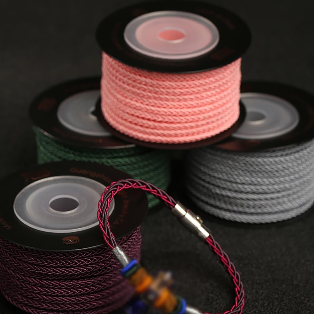 Hilo para enfilar, Satin Nylon Trim Cord, Braided Cord Thread,Rattail, Macrame Thread String for Chinese Knotting, Kumihimo, Beading, Macrame, Jewelry Making, Sewing(Light Pink)