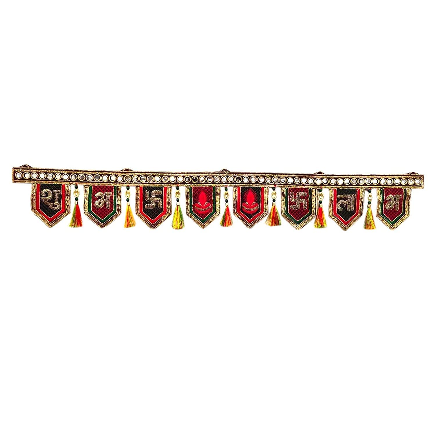 Ascension Designer Shubh Labh Kalash Swastik Traditional Art Handmade Door Bandarwal Toran for Home D?Cor Hangings for Decoration (Design 16), 94 Cm 1