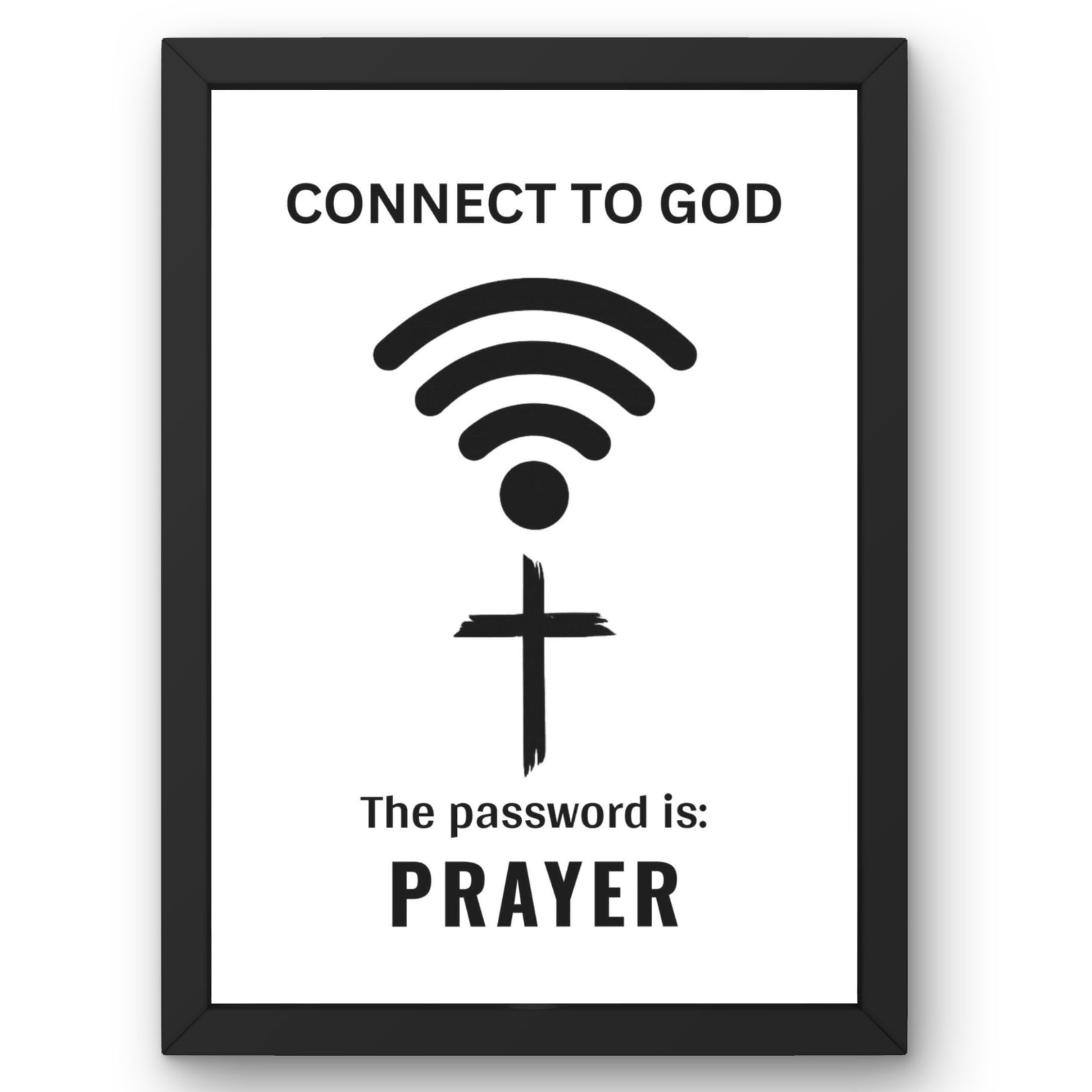 Connect to God – The Password is Prayer Christian Wall Art Photo Frame | Inspirational Religious Decor | Faith-Based Christian Gift for Home, Office & Prayer Room (13.6 x 10.2 Inch)-image-2