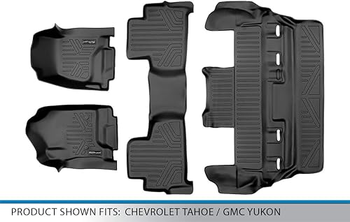 Miniatura 6 de MAXLINER - Juego de tapetes de piso de ajuste personalizado de 3 filas para Chevrolet Tahoe 2015-2020