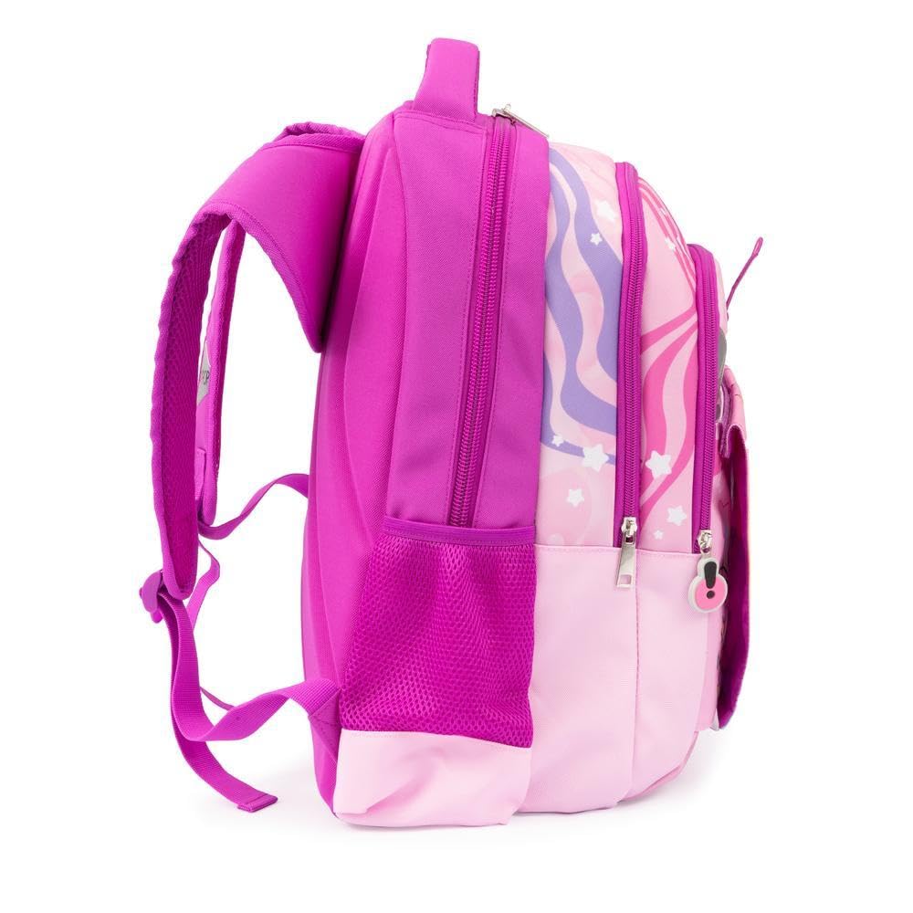 Go Pop - Zaino Modello Meowcorn, 3 Scomparti,Tasche Interne E Laterali Porta Borraccia, Schienale E Spallacci Imbottiti, Con Fascia Personalizzata E Pop Up, Lt 24, Dim 32x44x19, Scuola Elementare