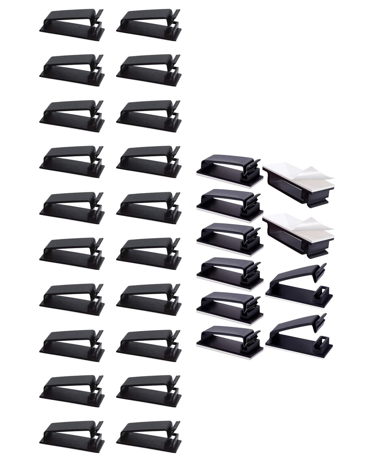 30 Clips Autoadhesivos Para Organizar Cables – Cinta De Nylon Ajustable, Reutilizable, Para Escritorio Y Casa