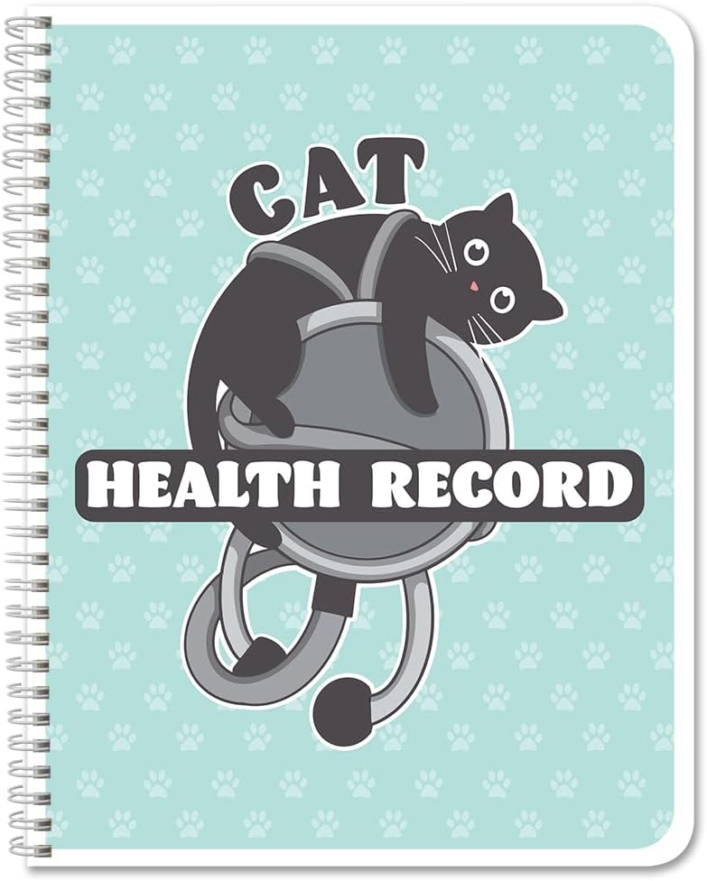 BookFactory Cat Journal/Cats Health Record Book/Vet LogBook/Health Notebook/Pet Medical History Log Tracker – 100 Pages, 8.5” x 11”, Wire-O (Made in USA)