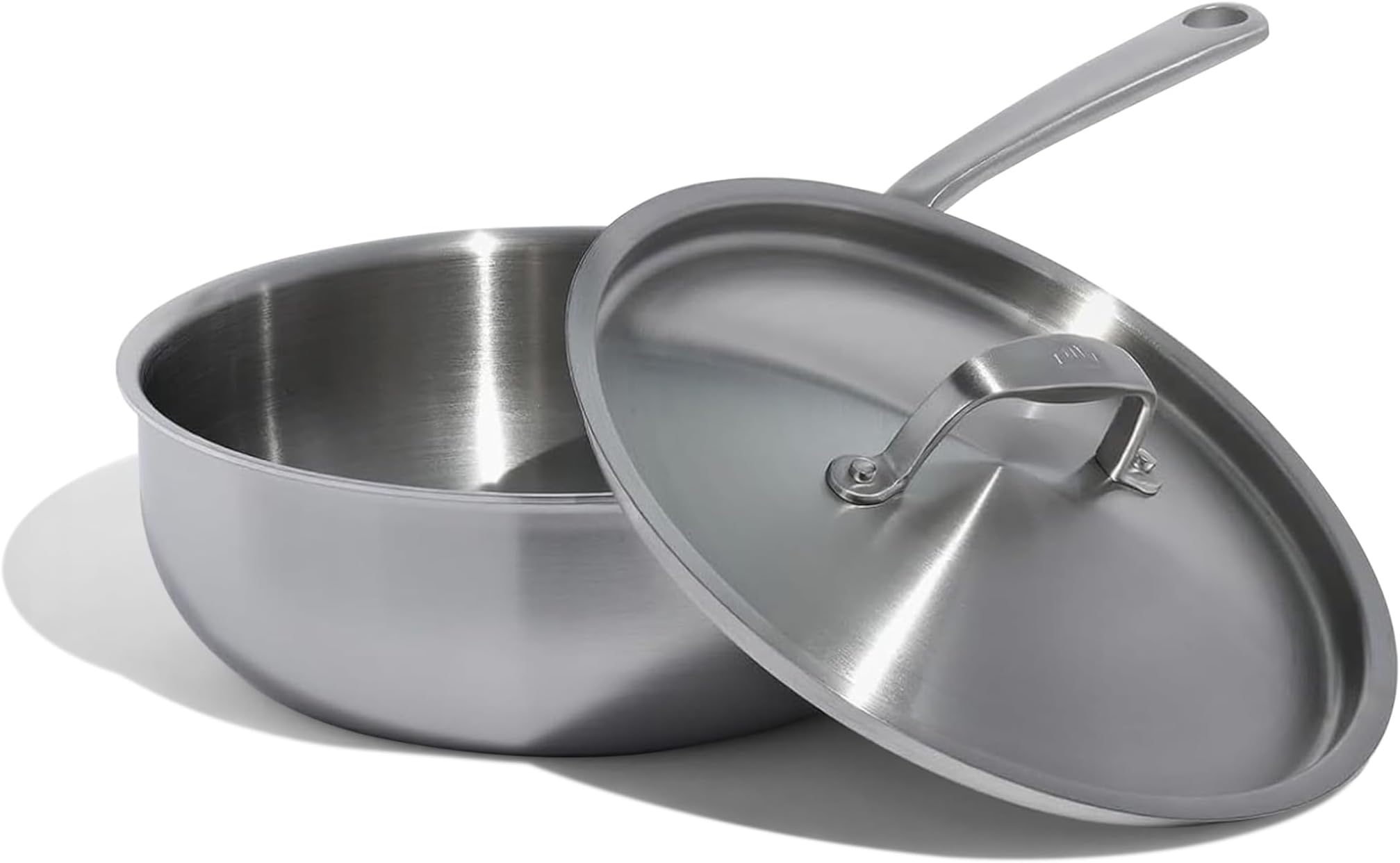 Cookware - 3 Quart Stainless Steel Saucier Pan - 5 Ply Stainless Clad - Professional Cookware - Made in Italy - Induction Compatible