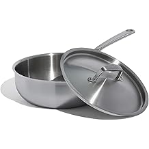 Made In Cookware | 3 Quart Stainless Steel Saucier Pan | 5 Ply Stainless Clad | Professional Cookware | Crafted in Italy | Induction Compatible