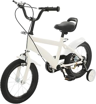 YIYIBYUS 14" Kids Bike, 14 inch Childrens Bicycle with Training Wheels Boys Girls Bikes Dual Brake Height Adjustable Child City Rode Bicycles for Children Aged 3-6 Years Old Learning Biking
