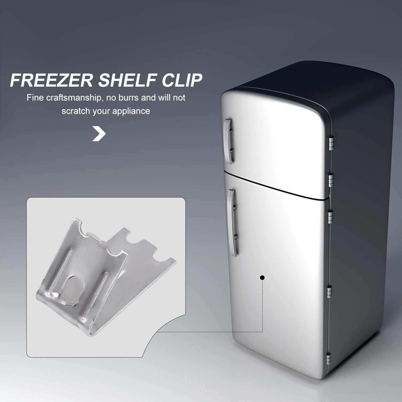 OSALADI Supports pour Étagères de Réfrigérateur et Congélateur en Acier Inoxydable, Lot de 20 Clips Résistants pour Usage Cuisine et Cave à Vin