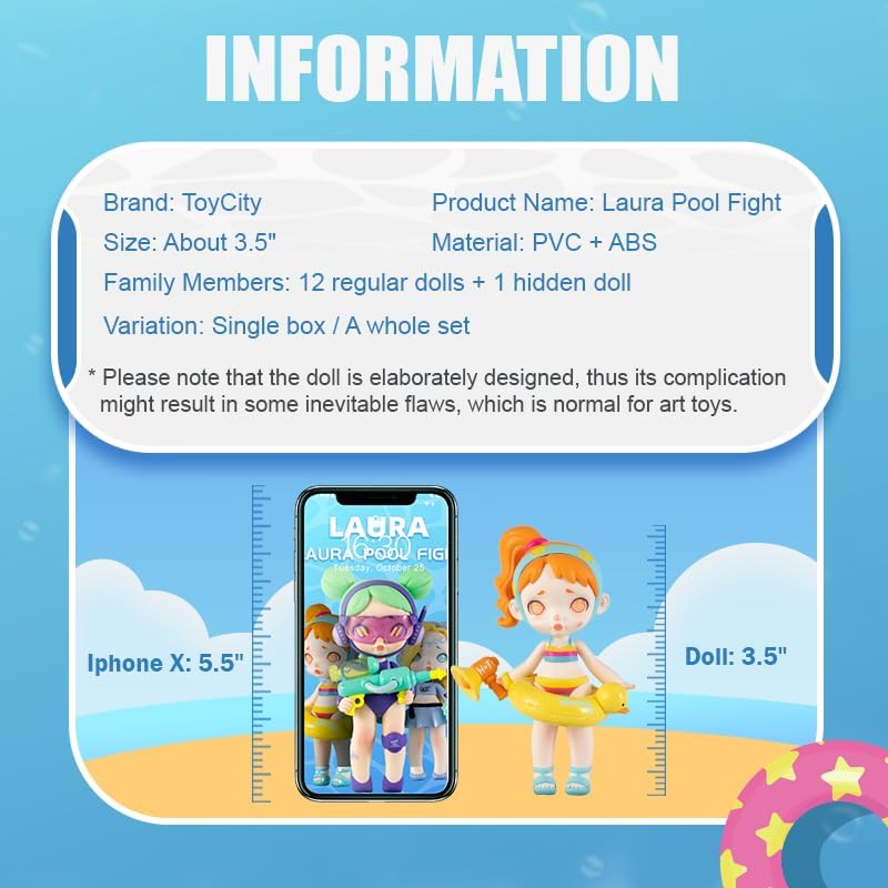 Laura Blind Box Figures Pool Fight Series Surprise Kawaii Toys Cute Figures Blind Bag Action Figures