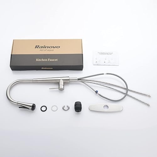 Miniatura 7 de Grifo de cocina con rociador desplegable grifo de fregadero de cocina de arco alto, grifo de fregadero de una sola manija, grifos comerciales