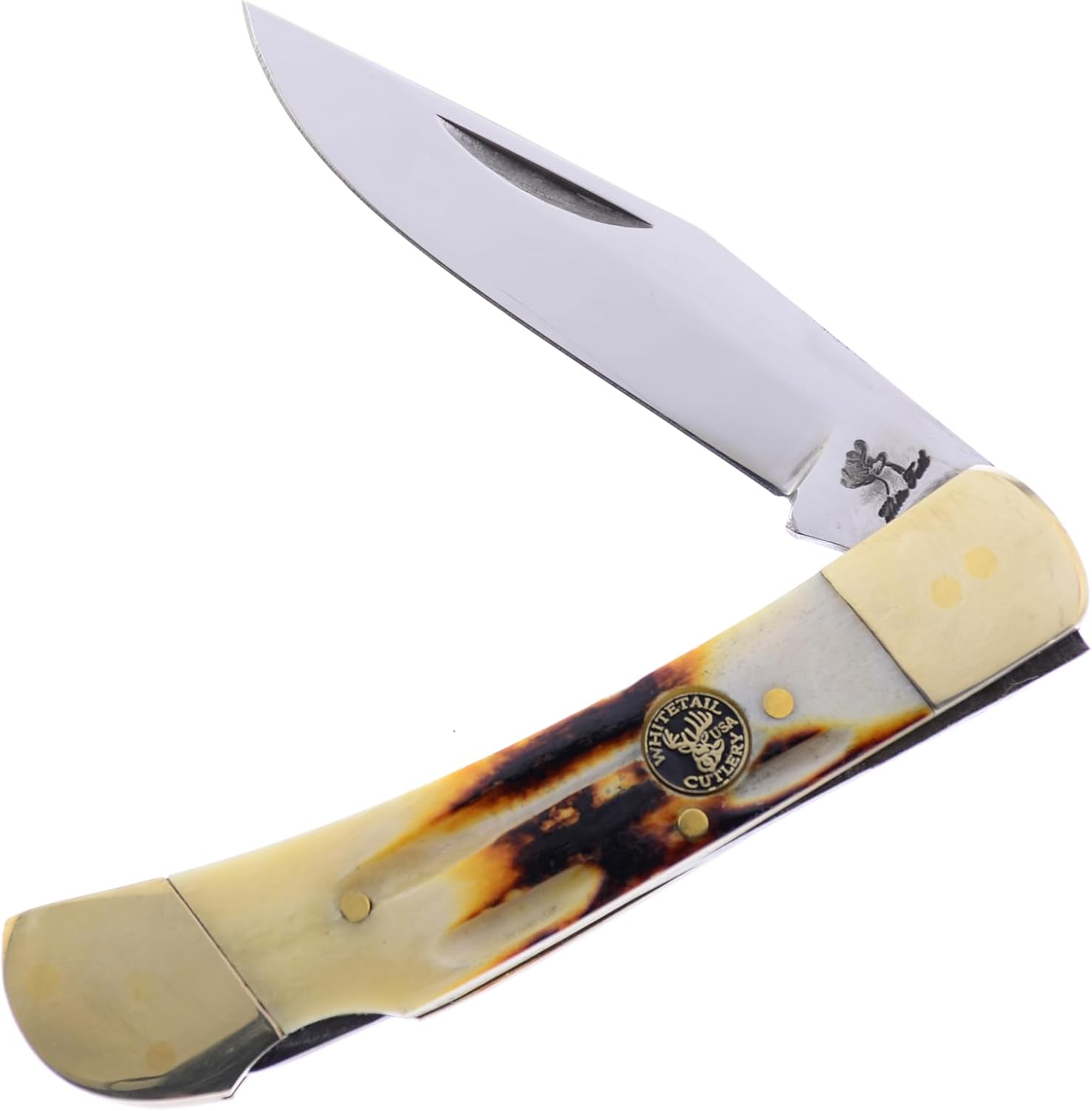 Pocket Knife WT-536SC Lockback with a Second Cut Bone Handle German Stainless Steel Blade Closed 3.75 Inches