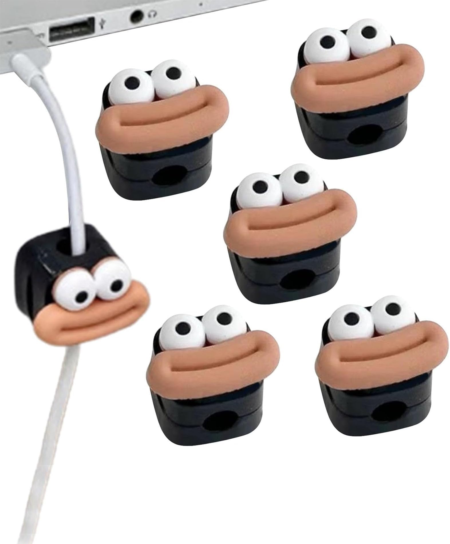 6 Pcs Cable Organizer, Wire Organizer Easy Adhesive Cable Management Wire Holder Keeper Organizer Adjustable & Reusable Cable Manager for Car Wall Desktop Nightstand Home Office Desk Phone