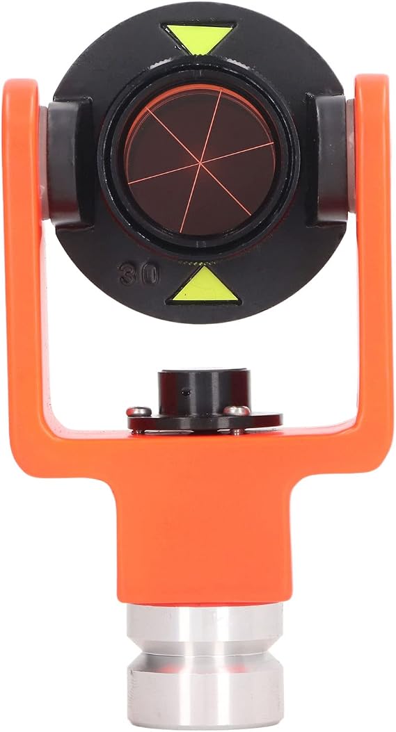 Mini Prism System, 0mm 30mm Offset Fog Surveying Mini Prism Accurate Detection Copper Coated Bright Side Bubbles for Engineering