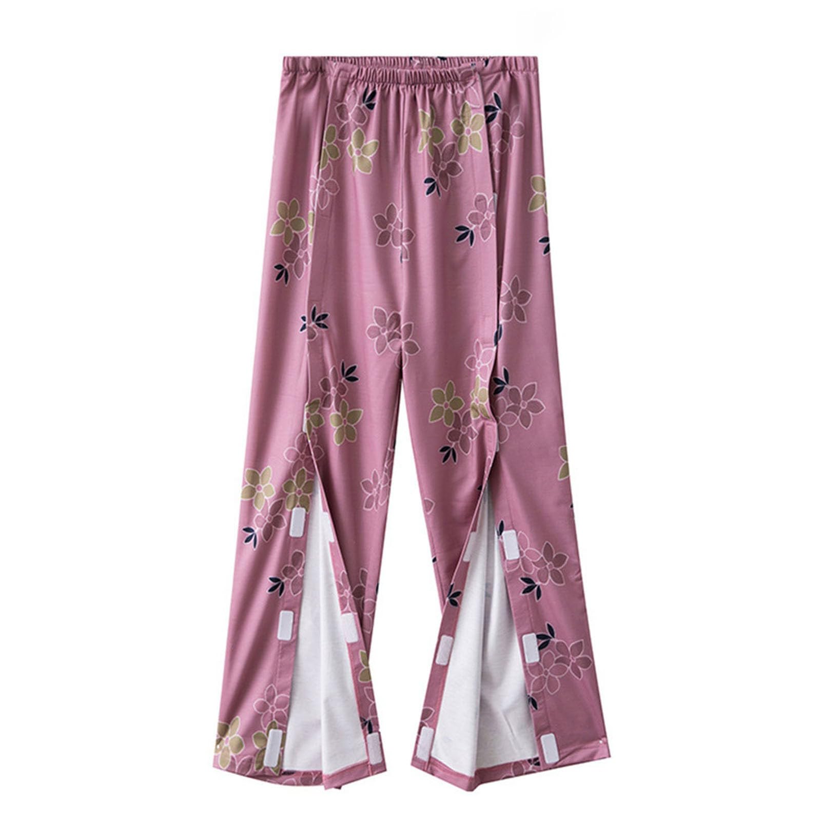 Pyjama long pour femme avec boutons - Ensemble de pyjama 2 pièces pour femme, rose, L
