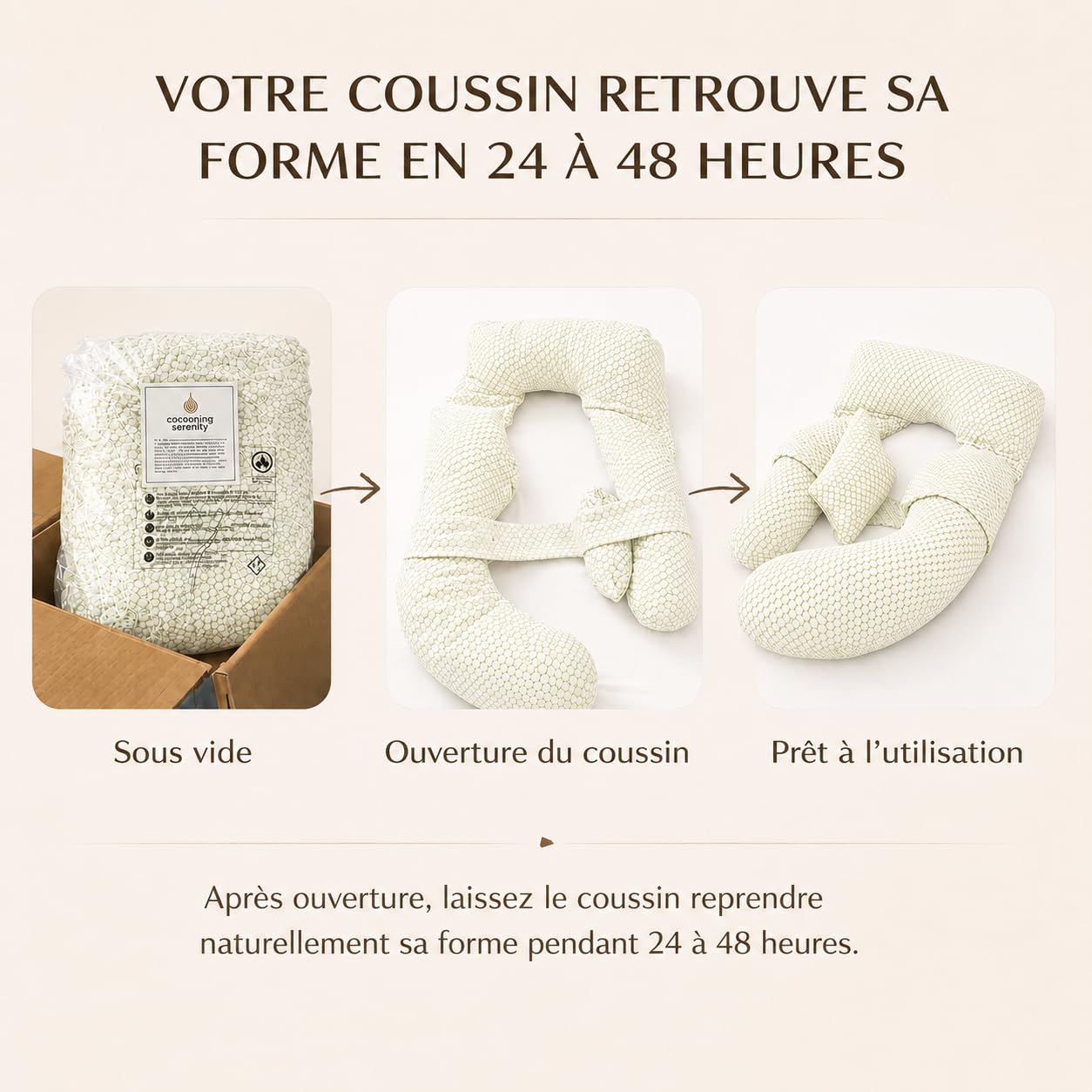 Coussin de Grossesse Ergonomique 360° – Coussin Grossesse pour Dormir – Soutien Ventre, Dos et Jambes – Coussin Maternité et Allaitement – Housse Lavable