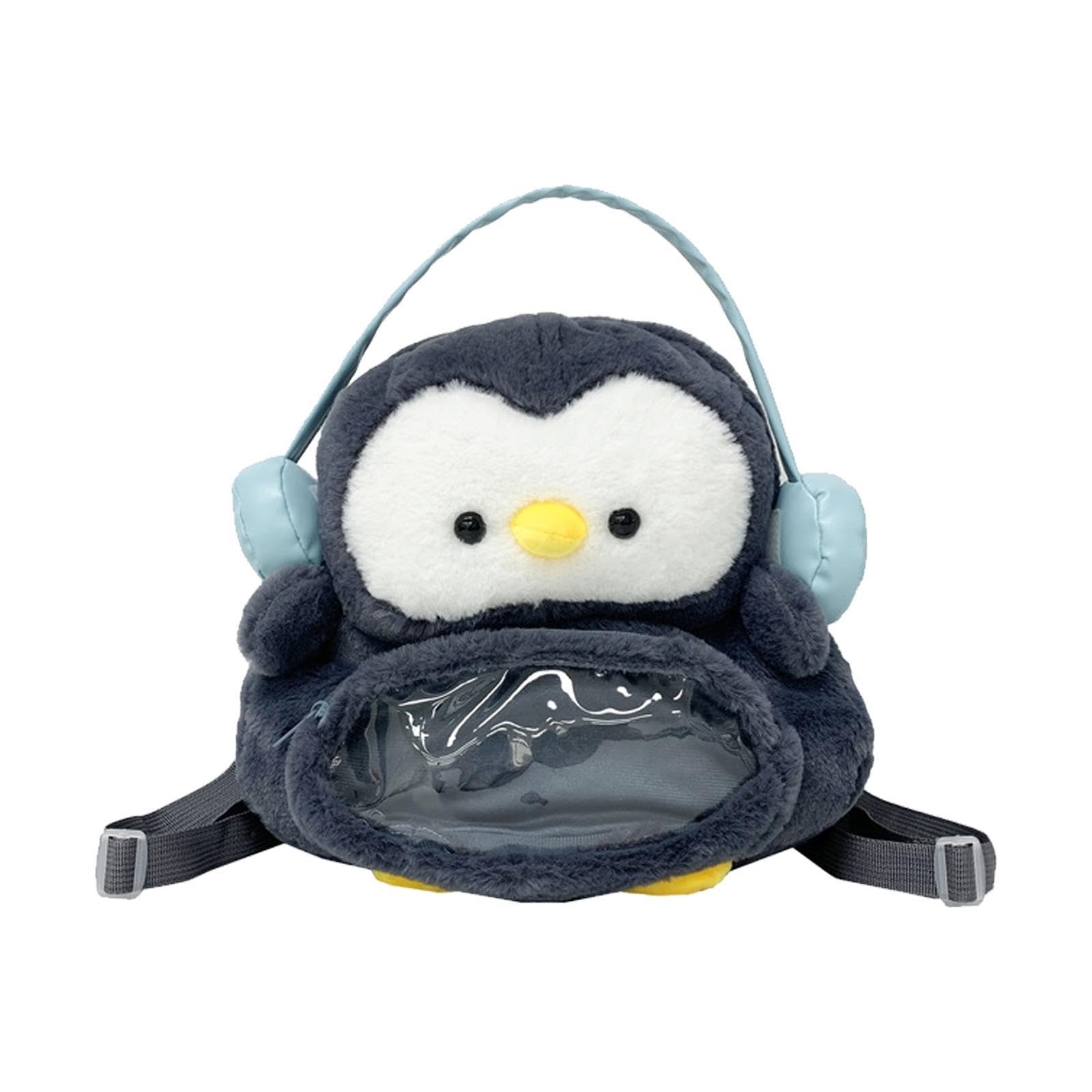 Plush Backpack Sturdy Travel Bag Soft Stylish for Children Boys Girls Adults Gray-image-17