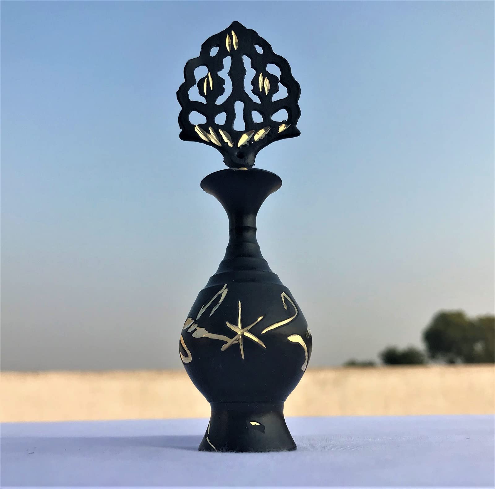 Handcrafted Brass Surma Holder with Applicator Stick – Traditional Kohl Container (Without Surma) 1
