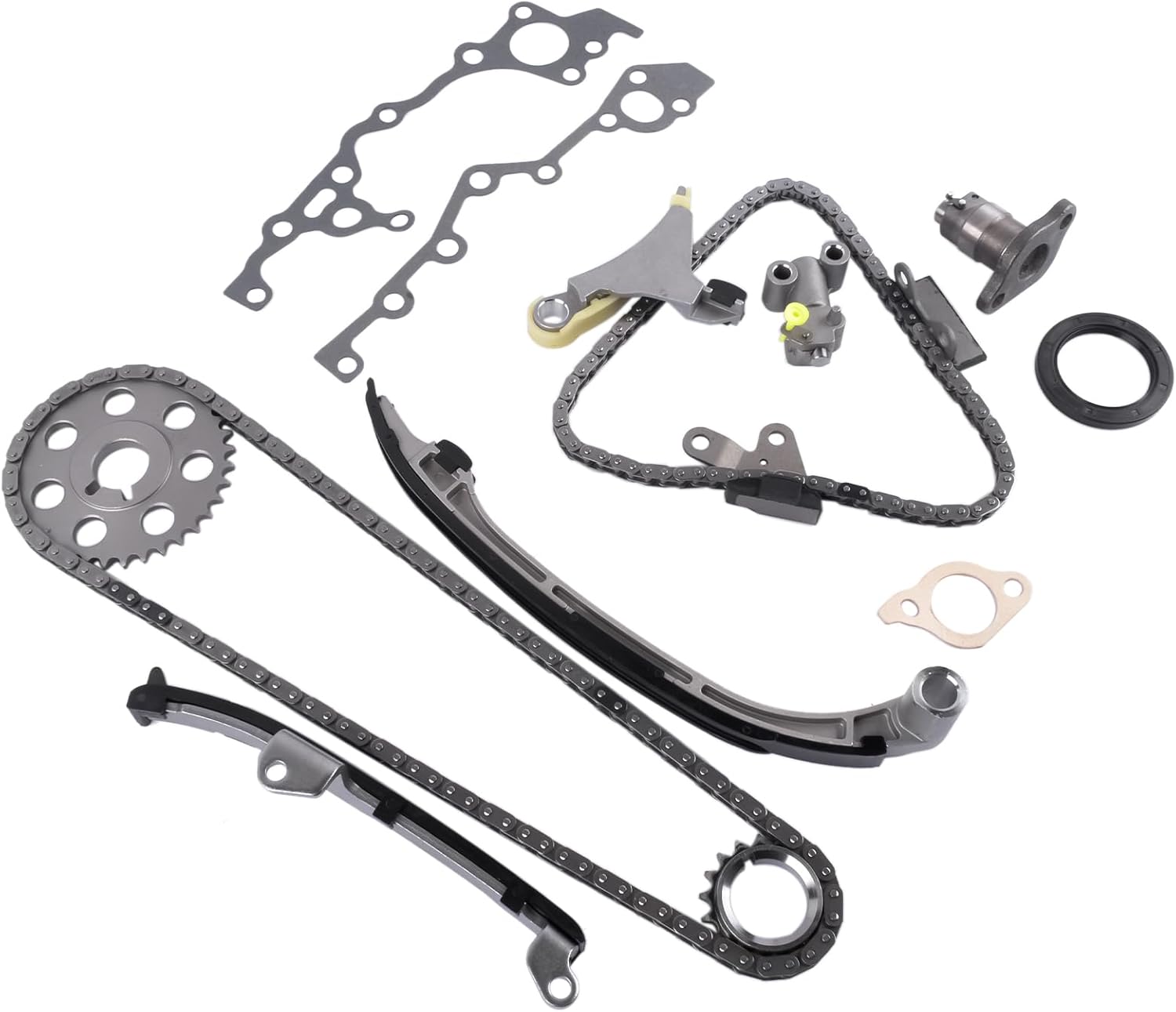 Timing Chain Kit 16 Valve Replacement for Toyota 1994-1998 T100 / 1996-2000 4Runner / 1995-2004 Tacoma 2.7L 3RZFE 13561-75020 13523-75010 GLOSSY AUTO PARTS
