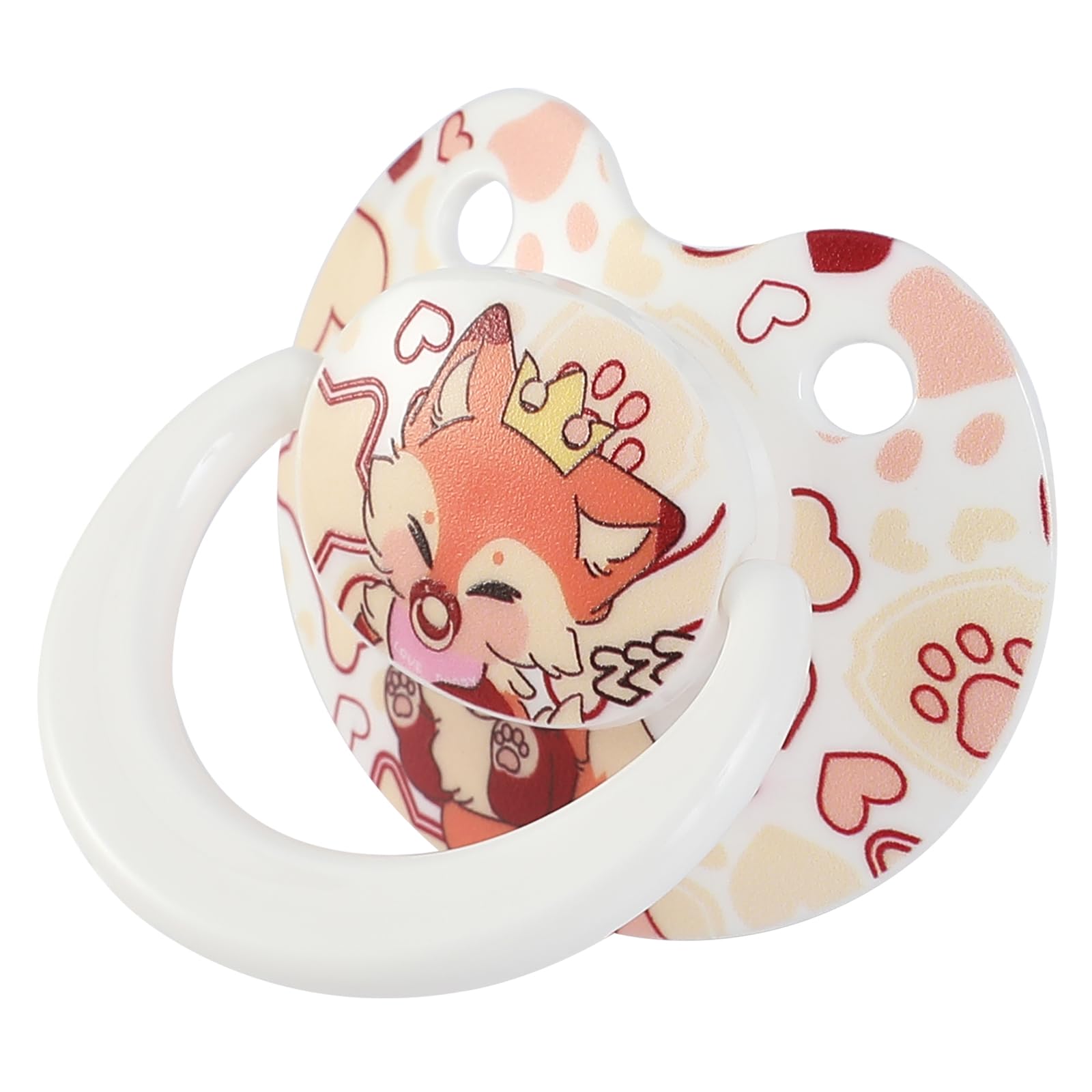 Big Size Adult Pacifier for Anxiety: Cute Paci Large Shield for Sleep - Silicone Binky Autism Toys with Case White
