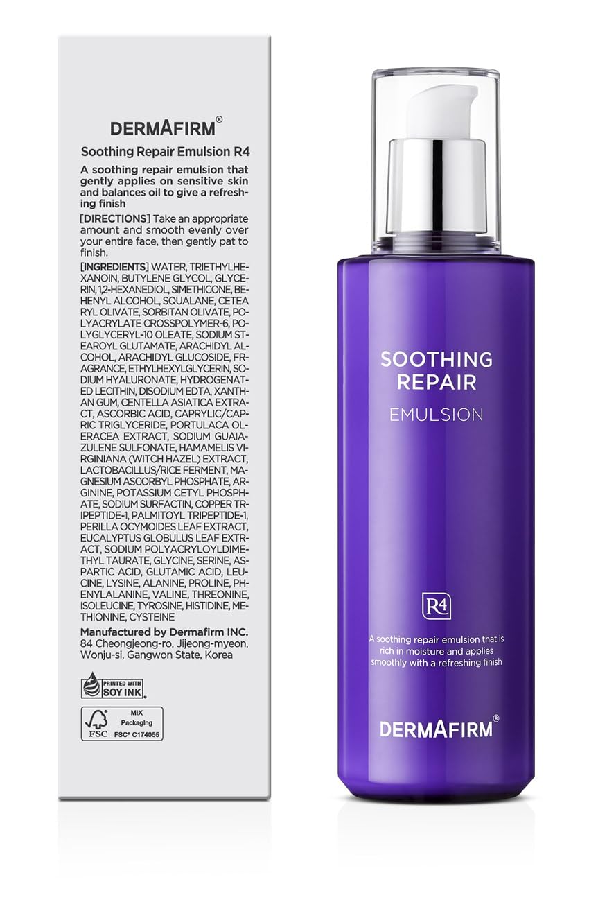 Dermafirm Soothing Repair Korean Emulsion Cream R4 | Daily Face Moisturizer Skin Care Emulsion with Eucalyptus, Peptide and Collagen | Gentle for All Skin Types No Animal Trials No Paraben 6.76 fl oz - Image 9