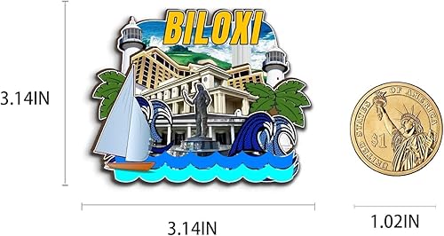Miniatura 3 de Biloxi Mississippi USA - Imán de madera para nevera, 3D, monumentos de viaje, coleccionables, recuerdos, decoración hecha a mano