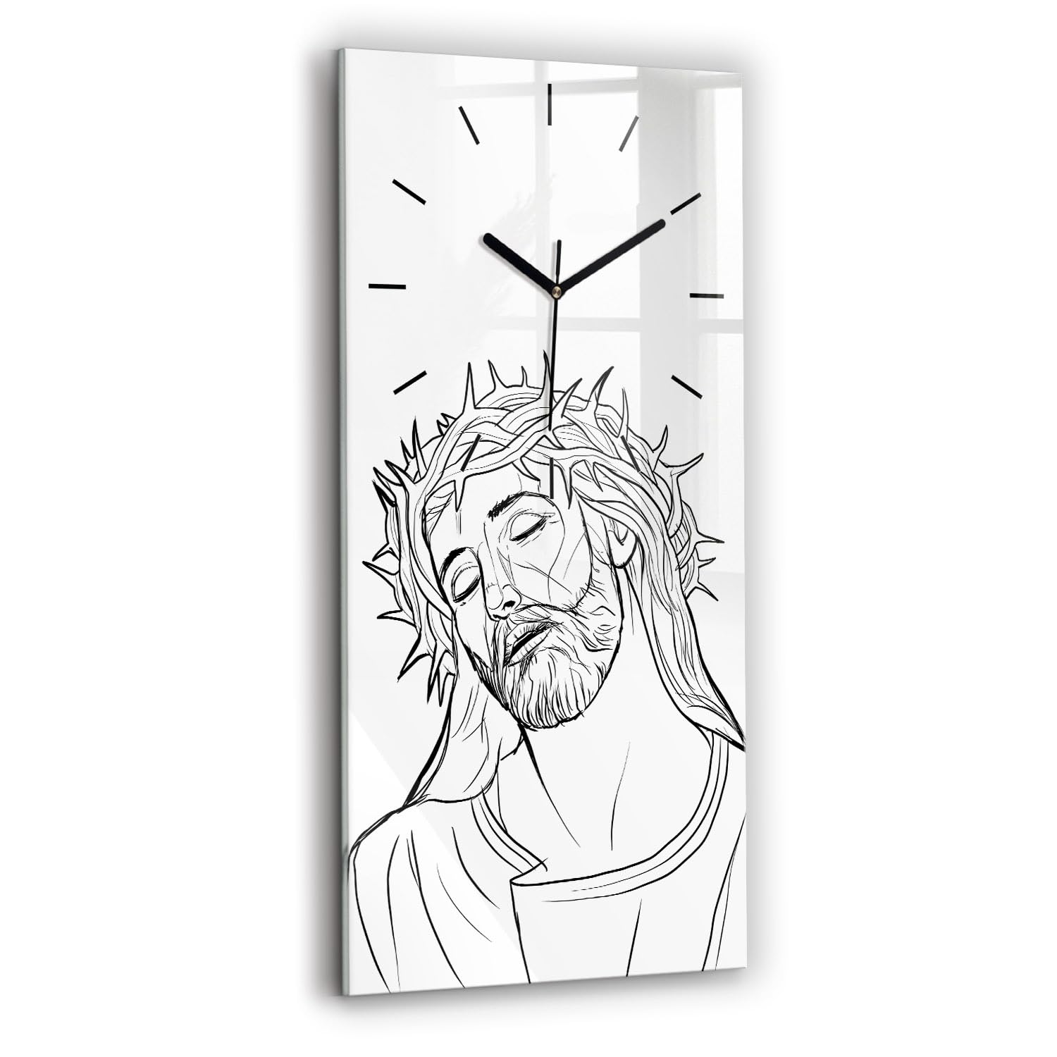 Reloj de Vidrio Biblia Jesucristo para Inspiración Diaria y Fe en Casa
