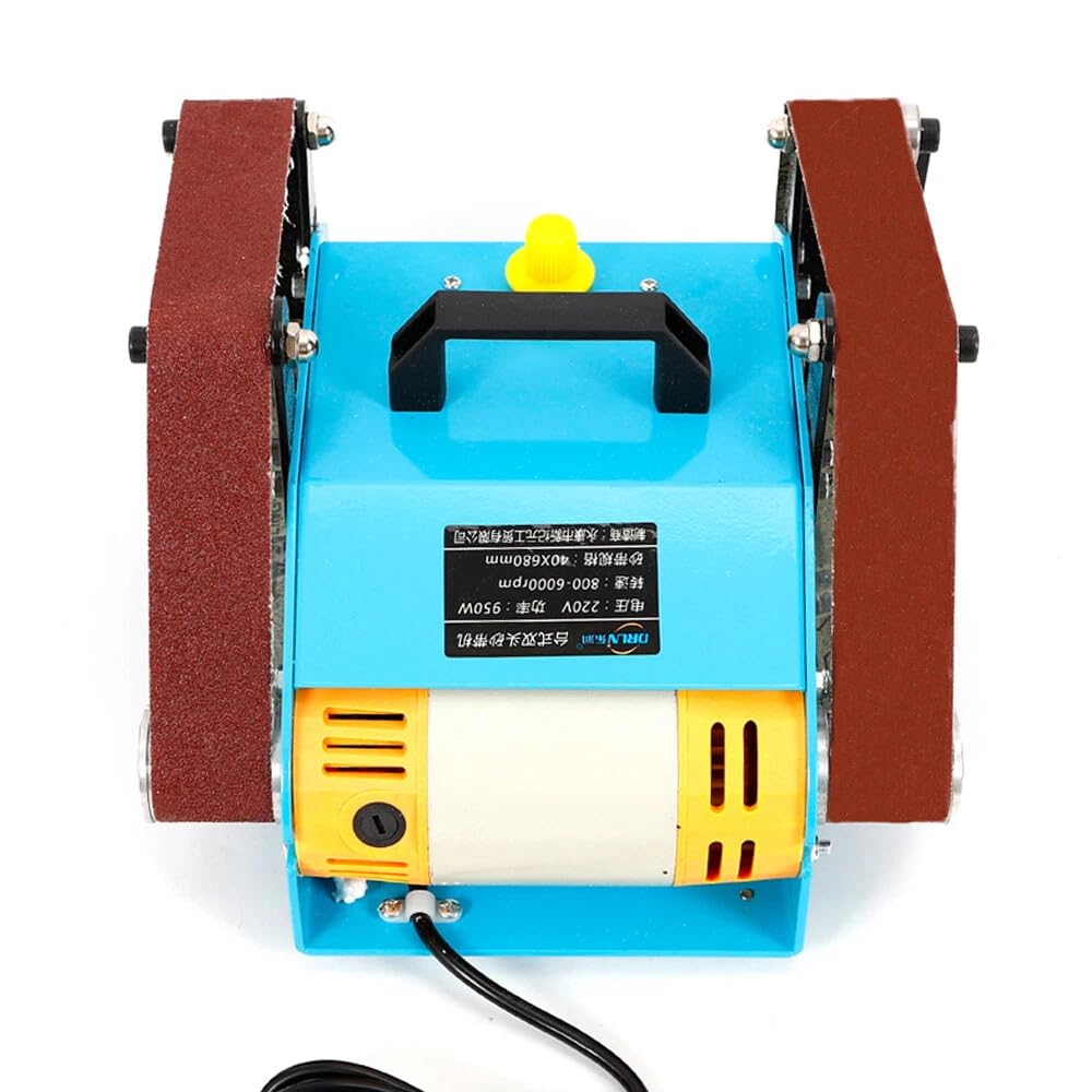 950W 800-6000RPM Electric Belt Sander Double Axis Sanding Disc Sander Abrasisive Belt Grinding Machine Double Shaft Belt Grinder Bench Grinder, para la molienda de madera de metal plástico