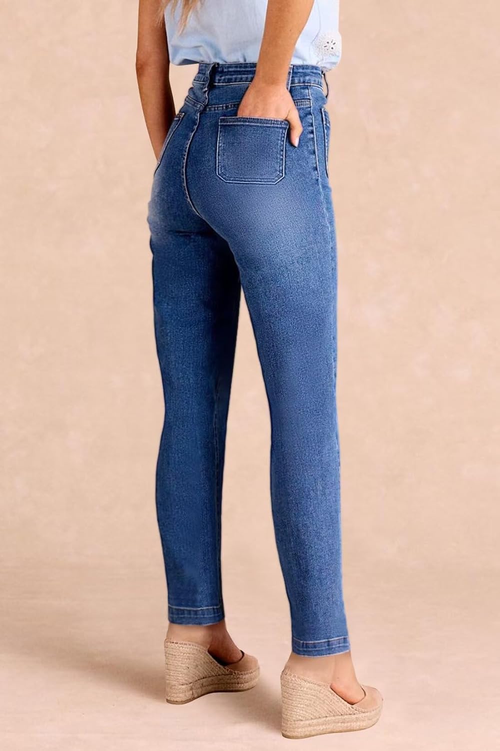 Allimy Women's Button Fly High Waisted Skinny Jeans – Fall 2025 Collection - Image 3