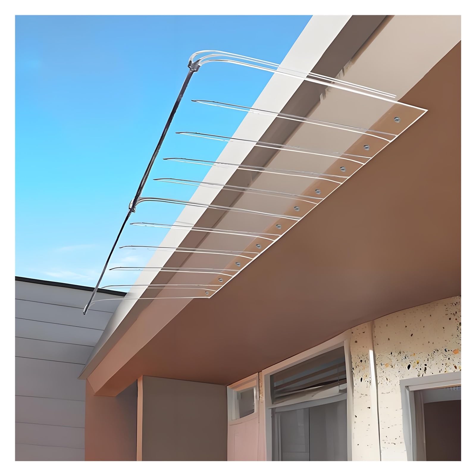 Auvent de terrasse installation facile sans perçage de supports lourds
