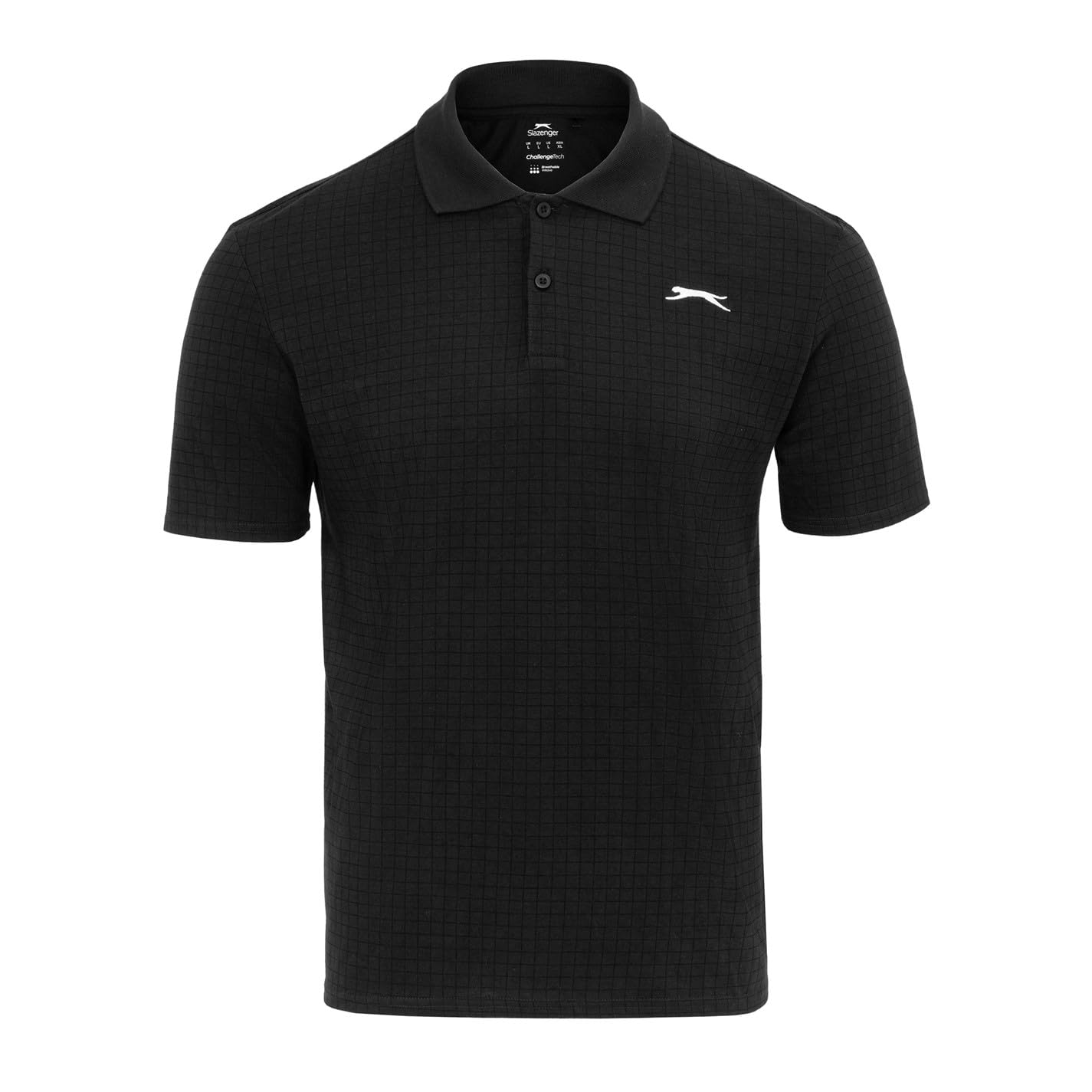 Slazenger Mens Check Golf Polo Shirt Black XXXXL