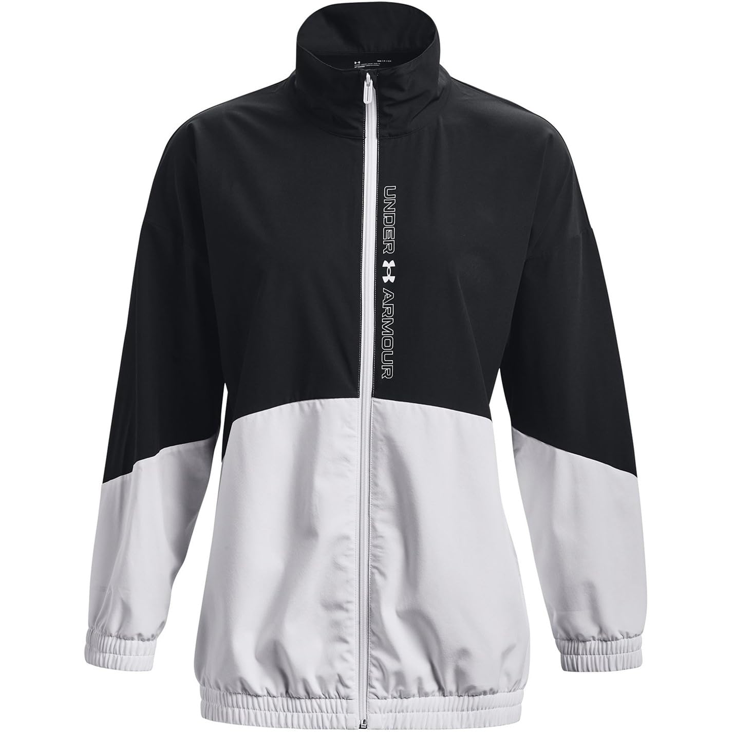 Under Armour Women's (001) Black / White / White Woven Oversized Jacket Black M